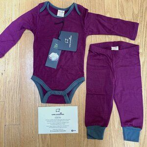 Wee Woollies Merino Baby Base Layer Set, 6-12mo NWT